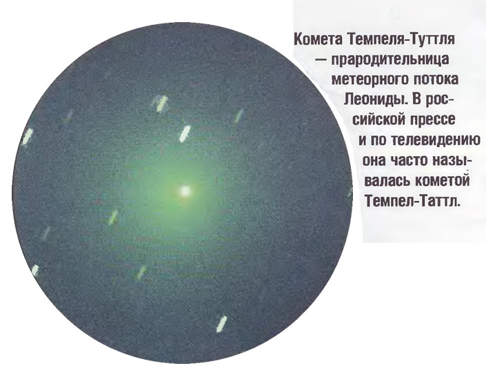 Комета Темпеля-Туттля - прародительница метеорного потока Леониды
