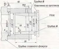 Чертеж фокусировочного устройства, построенного автором статьи