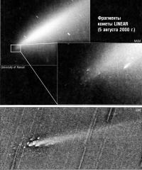 Фрагменты кометы LINEAR