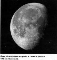 Луна. Фотография получена в главном фокусе 400-мм телескопа