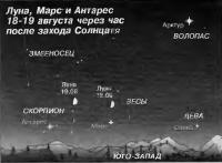 Луна, Марс и Антарес 18-19 августа
