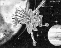Рисунок Галилео на фоне Юпитера