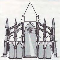 Схема условного готического собора, обладающего эффектом камеры-обскуры