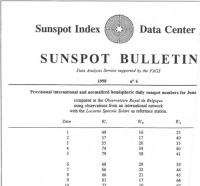 Титульный лист солнечного бюллетеня программы SIDC