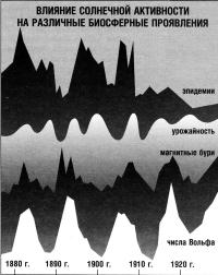 Влияние солнечной активности на различные биосферные проявления